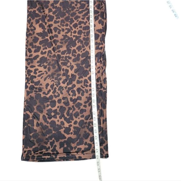 NWOT PrettyLittleThing Shape Brown Leopard Print Slinky Cowl Neck Maxi Dress 6 M - Picture 7 of 8